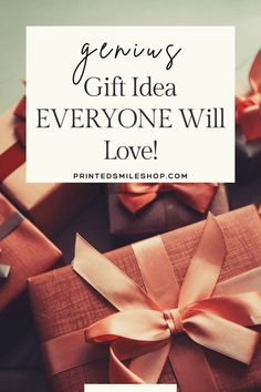 presents wrapped in brown paper with the words genius's gift idea everyone will love