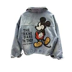 Great Shopping Woman New Embroidered Baggy Skinny Denim Jacket Street Fashion Mickey Outerwear , Women's Coats, Jackets & Vests Disney Denim Jacket, Mickey Embroidery, Nike Hoodies For Women, Disney Denim, Cartoon Mickey Mouse, Black Hoodie Women, Fitted Denim Jacket, Christmas Sweaters For Women, Jean Jacket Women