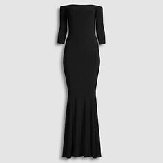 Trendy Fashion $295 Norma Kamali Womens Black Fishtail Off-The-Shoulder Gown Dress Size XS/34, Women's clothing Norma Kamali, Gown Dress, Women's Fashion Dresses, Women's Dresses, Gowns Dresses, Trendy Fashion, New Fashion, Off The Shoulder, Fashion Dresses