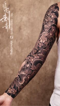 Japanese Sleeve.. Tattoos Pulseras, Irezumi Tattoos, Traditional Japanese Tattoos, Asian Tattoos, Japanese Sleeve Tattoos, Full Sleeve Tattoos, Japanese Sleeve, Tattoo Magazines