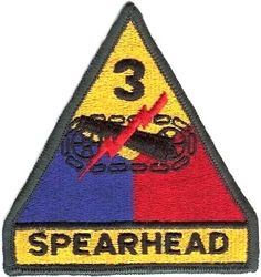 a patch with the number 3 on it that says,'spearhead'and an image of a motorcycle