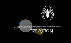 the logo for creation is shown on a black background