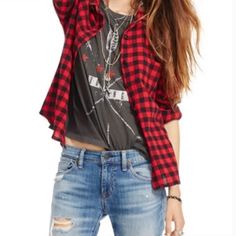 Denim & Supply Ralph Lauren New Tomboy Red Black Buffalo Plaid Shirt Large Buffalo Plaid Shirt Buttons Down All Measurements Are Taken Flat. They May Vary Depending On Methods Used. Measurements For Reference Only. Please Note Colors May Vary Slightly In Different Lighting, In Person And On Different Viewing Devices. Same Or Next Day Shipping! #Cowgirlstyle #Westernstyle #Cowgirl #Rodeostyle #Westernwear Ab-2823 Edgy Button-up Fall Tops, Edgy Button-up Top For Fall, Red Grunge Tops For Fall, Casual Distressed Shirt For Fall, Edgy Red Tops For Fall, Casual Red Distressed Tops, Casual Red Flannel Shirt For Spring, Casual Distressed Plaid Tops, Edgy Cotton Shirt For Fall