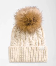 TNF OH MEGA FUR POM BEANIE (7079795523749) (8218051182757) North Face Beanie, Cozy Baby Room, Ribbon Logo, Winter Trip, North Face Kids, Patches Fashion, Women's Beanie, Faux Fur Pom Pom, Polyester Yarn