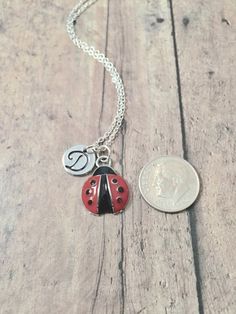 Ladybug initial necklace ladybug jewelry garden jewelry | Etsy Cute Red Round Jewelry, Cute Round Red Jewelry, Dainty Personalized Red Charm Necklaces, Dainty Red Personalized Charm Necklaces, Red Personalized Dainty Necklace, Dainty Red Personalized Necklaces, Dainty Personalized Red Necklaces, Personalized Red Dainty Necklace, Red Personalized Jewelry For Mother's Day