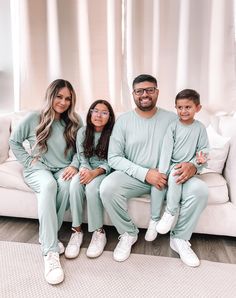 Introducing our new sage green family loungewear set! We absolutely love it because it's made from 95% Premium viscose from bamboo, making it the softest fabric ever. Not only is it incredibly gentle on sensitive skin, but it's also highly breathable and temperature-regulating, making it perfect for snuggling up with your loved ones. I T E M D E S C R I P T I O N  *  Comfy Loungewear Set (Price listed includes 1 pants and 1 long-sleeved sweater) *  95% Premium viscose from Bamboo *  Softest fabr Green Comfortable Sets With Relaxed Fit, Green Relaxed Fit Loungewear Sets, Green Relaxed Fit Lounging Sets, Green Comfortable Relaxed Fit Sets, Green Relaxed Fit Comfortable Sets, Casual Green Sets For Relaxation, Casual Green Relaxation Sets, Solid Color Plain Loungewear Sets, Matching Relaxed Fit Loungewear Sets