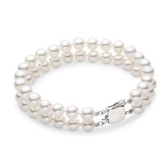 This elegant double-strand pearl bracelet is composed of perfectly round, 6.5-7.0 mm Japanese akoya pearls, which are individually knotted and finished with a 14-karat, polished-gold clasp. This strand is AA+ and features perfectly round pearls. Akoya Pearl Ring, Akoya Pearl Earrings, Pearl And Diamond Ring, Pearl And Diamond Earrings, Clasp Bracelet, Pearl Set, Akoya Pearls, Pearl Types, Pearl Earrings Dangle