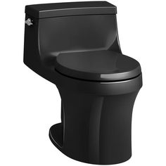 a black toilet with the lid up and no tank cover on, in front of a white background