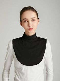 Plain Fake Collar | EMERY ROSE Dickey Collar, Sleeved Velvet Dress, Fake Collar, Half Shirts, Rib Knit Cardigan, Detachable Collar, Flounce Sleeve, Sweetheart Neck, Shein Style