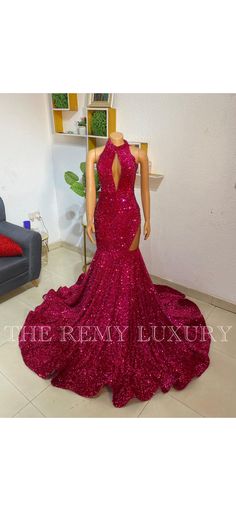 Luxus rosa Abendkleid mit Rollkragen Prom Dress Luxury, Prom Dress African, African Prom Dress, Dress With Turtleneck, African Prom Dresses, Dress Luxury, Dress African, Pink Prom Dress, Fuschia Pink