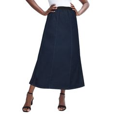 Meet our highest-stretch denim, fashioned into a classic denim skirt with modern vertical seaming that gives it a unique, refined fit. The super-flex denim moves with you throughout the day while retaining its sleek shape. Jean Maxi Skirt, Lightweight Maxi Skirt, Casual Denim Skirt, Fashion Notes, Long Jean Skirt, Utility Skirt, Target Clothes, All Jeans, Denim Jeggings