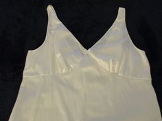 White Vanity Fair V-neck full slip, size 36, made in U.S.A.  The 100% nylon slip is in very good condition. Fitted V-neck Tank Top For Daywear, V-neck Stretch Tank Top For Daywear, Stretch V-neck Tank Top For Daywear, White Vanity, Vanity Fair, White Vintage, Favorite Outfit, Bathing Beauties, Vanity