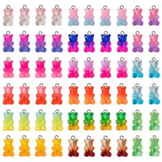 PRICES MAY VARY. Package information: There are 60 pieces DIY resin bear charms in 15 gradient colors in this package. These bright, light to dark gradient colors can add more color and fun to your life and totally meet most of your matching needs in daily life. Ideal for DIY: Our exquisite gummy bear charms are especially suitable for DIY handicrafts. You can make different decorations with them. You can apply them for making DIY crafts with your children, which not only fosters the practical a Clay Bear, Clay Pendants, Jewelry Making Kits, Bear Pendant, Jewelry Making Charms, Nail Art Accessories, Nail Arts, Resin Pendant, Bijoux Diy