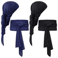 PRICES MAY VARY. Nice Pirate Costume Set: you will receive 2 pieces of pirate sashes and 2 pieces of head scarfs, coming in black and dark blue color, sufficient to meet your your Halloween party decoration needs and other requirements Size Details for Your Reference: the pirate head wrap is about 83 x 83 cm/ 32.68 x 32.68 inches, and the pirate sash is about 144 x 10 cm/ 56.69 x 3.94 inches, long enough to wrap your waist 2 circles, one size fits most men and women Serving You for a Long Time: Pirate Head Scarf, Pirate Sash, Women Pirate, Pirate Costume Accessories, Pirate Hair, Pirate Bandana, Head Bandana, Pirate Cosplay, Female Pirate Costume