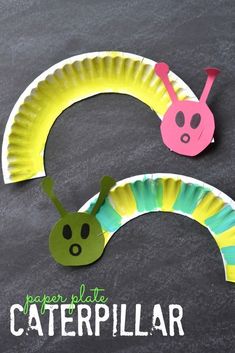 paper plate caterpillar craft for kids to make with the letter s and an animal