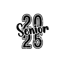 the word senior 25 is written in black ink on a white background with an aged effect