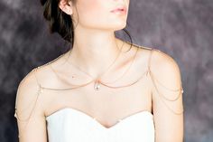 Bridal Body Jewelry, Shoulder Jewelry, Shoulder Necklace, Gold Body Jewellery, Bridal Pearl Necklace, Back Necklace, Jewelry Crystal, Jewelry Bridal, Shoulder Chain