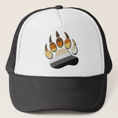 Gay Bear Pride Paw Trucker Hat Bear Pride Flag, Lgbtq Fashion, Coming Out Party, Baseball Accessories, Bear Pride, Pride Flag Colors, Gay Pride Flag, Baseball Trucker Hat, Pride Flag