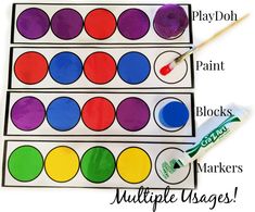 a printable color matching game for kids with markers and crayons on it