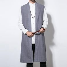 Description: Brand Name: INCERUN Thickness: Regular Item Type: Vests Fit Type: Loose Gender: Men Pattern Type: Solid Color Style: Chinese Style, Vintage Season: Spring, Autumn Material: 100% Cotton Weight: 0.3kg Closure Type: Open Color: Black, Gray, Wine Red Sleeve Length: Sleeveless Occasion: Casual Clothing Length: Mid-long Package included: 1 * CoatMore details: Incerun Men, Cardigan Sleeveless, Men Cardigan, Fall Cardigan, Sleeveless Coat, Long Vest