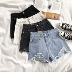 Description：FashionSierra - Wide Leg Hole Black Casual Female Streetwear Denim Shorts S is suitable for 40-45 kg M is suitable for 48-52 kg L is suitable for 53-58 kg XL is suitable for 58-63 kg XXL is suitable for 63-68 kg Short Pants Women, High Waist Denim Shorts, Ripped Jean Shorts, High Waist Denim, Shorts Women, Short Jeans, High Waisted Shorts Denim, Denim Shorts Women, Shorts Jeans