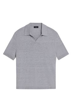 Breezy and lightweight, this Italian-crafted polo is a classic pick for the warm-weather seasons. 25 1/2" length (size Medium) Johnny collar Short sleeves 63% linen, 22% cotton, 11% polyester, 4% other fibers Hand wash, dry flat Imported Casual Linen Polo Shirt For Summer, Summer Linen Polo Shirt With Polo Collar, Gray Collared Polo Shirt For Summer, Classic Summer Polo Shirt With Seamless Collar, Classic Polo Shirt For Business Casual In Spring, Classic Relaxed Fit Polo Shirt For Summer, Classic Summer Polo Shirt With Relaxed Fit, Classic Summer Polo Shirt Relaxed Fit, Johnny Collar