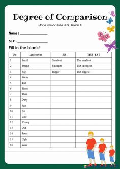 a printable worksheet with the words, fill in the blank