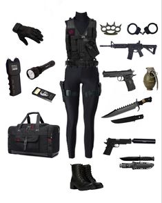 Cute Combat Outfits, Zombie Acopalypse Outfit, Y2k Zombie Apocalypse Outfits, Agent Outfits For Women Spy, Twd Oc Outfits, Apocolypse Aethstetic Clothes, Tatical Clothes Female, Survival Outfit Aesthetic, Black Combat Outfit