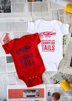 Louisiana Baby Boys Cajun Crawfish Onesie/Infant Bodysuit Red Short Sleeve Cotton Bodysuit, Red Cotton Short Sleeve Bodysuit, Red Fitted Cotton Bodysuit, Casual Red Cotton Bodysuit, Red Fitted Casual Onesie, Shrimp Boil Party, Noah James, Low Country Boil Party, Crawfish Party