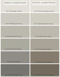 the different shades of gray paint