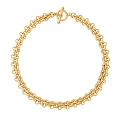 End Game Choker – Brinker + Eliza Classic Toggle Necklace For Everyday, Classic Gold Toggle Necklace For Everyday, Classic Gold Toggle Necklace With Rectangular Links, Classic Brass Link Necklace, Classic Brass Chain Link Necklaces, Classic Brass Chain Link Necklace, Everyday Gold Plated Toggle Necklace, Classic Chain Link Toggle Necklace For Everyday, Everyday Gold Toggle Necklace With Cable Chain