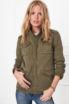 Olive Jacket, Collar Jacket, Anine Bing, Street Style Outfit, Everyday Wardrobe, Green Jacket