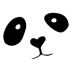 a panda's face is shown in black and white