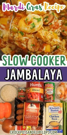 slow cooker jambalya recipe with shrimp and vegetables