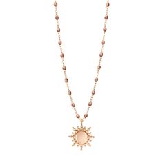 Gigi Clozeau - Sun Classic Gigi Copper necklace, Rose Gold, 16.5 Luxury Rose Gold Charm Necklace With Adjustable Chain, Elegant Rose Gold Beaded Necklace For Gifts, Fine Jewelry Rose Gold Necklace With Pearl Pendant, Rose Gold Pearl Pendant Necklace In Fine Jewelry, Rose Gold Pearl Pendant Necklace Fine Jewelry, Elegant Pink Gold Necklaces With Delicate Chain, Elegant Pink Gold Necklace With Delicate Chain, Rose Gold Beaded Chain Necklace For Gift, Dainty Rose Gold Necklace With Beaded Chain