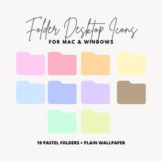 folder desktop icons for mac and windows, 10 pastel folders - plain wallpaper