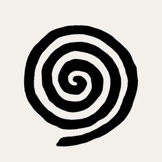 a black and white drawing of a spiral