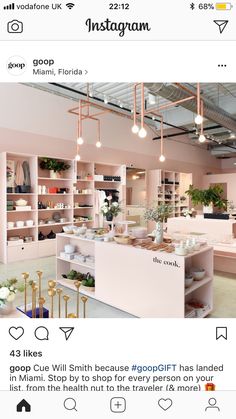 the instagram page for instagram com shows an image of a store with pink walls and