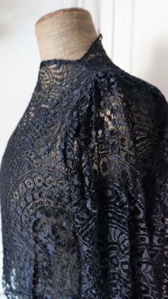 "Antique Lace Blouse - Jacket This is a treasure perfect for your closet. Works like blouse or jacket and close with small pin. In good condition! Some lining Silk in black Measurements: - Shoulder to shoulder: 15.74\" (40 cm) - Slevees: 23.62\" (60 cm) - Chest; 39.37\" (100 cm) Thanks for stopping by!!" Black Formal Top With Blouson Sleeves, Black Blouson Sleeve Top For Formal Occasions, Black Tops With Blouson Sleeves For Formal Occasions, Black Top With Blouson Sleeves For Formal Occasions, Elegant Black Tops With Blouson Sleeves, Black Blouse With Blouson Sleeves For Party, Elegant Black Blouse With Lace Sleeves, Spain Fashion, Princess Coat