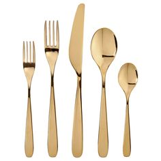 gold flatware set with forks and spoons