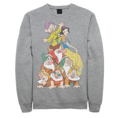 All the dwarfs show up on this men's Snow White sweatshirt. ©Disney Crewneck Long sleevesFABRIC & CARE Cotton, polyester Machine wash Imported Color: Med Grey. Gender: male. Age Group: adult. Pattern: Graphic. Material: Fleece. Disney Princess Clothes, Disney World Sweatshirt, Cartoons Group, Disney Crewneck, Snow White Seven Dwarfs, Princess Clothes, Disney Snow White, Cartoon Sweatshirts, Vintage Collage