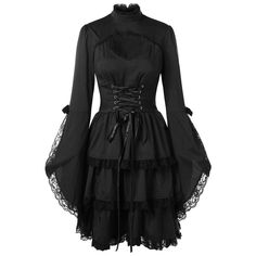 steampunk-gothic-dress Gothic Corset Dresses, Witchy Clothes, Black Dress Elegant, Witchy Dress, Fantastic Fashion, Presents Ideas, Steampunk Dress, Witch Dress, Robes Vintage