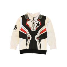 Boy's Avengers Endgame costume hoodie is a zip-up jacket with 2 side pockets and a soft fleece inner lining. This costume hoodie is based on the Avengers suit as seen in the Avengers Endgame movie. In white. 60% Cotton/40% Polyester. Machine washable. Imported. Size: XS (4-5). Gender: male. Age Group: kids. The Avengers Endgame, Pretend Play Costumes, Boys Fleece, Avengers Endgame, Kids Clothes Boys, Boys Hoodies, The Avengers, Costume Dress, Marvel Avengers