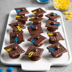 there are chocolates with graduation caps on them