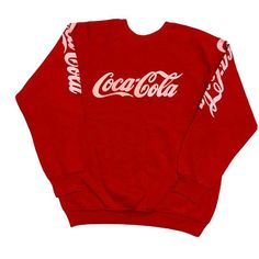 "Coca-Cola Vintage 80s Red Crewneck Pullover Sweatshirt Streetwear sportswear 3 sided Coke branded 50/50 cotton poly sweatshirt by Hugger / great pre owned condition , natural fading of print / tagged size Large , fits medium / Please check all measurements before purchasing 21\" pit to pit / 26\" shoulder to bottom / 22\" sleeve FREE USA SHIPPING" Red Hoodie With Logo Print And Crew Neck, Red Crew Neck Hoodie With Logo Print, Red Vintage Crew Sweater, Vintage Red Crew Neck Sweater, Red Fleece Sweats For Streetwear, Retro Long Sleeve Logo Print Sweatshirt, Red Retro Long Sleeve Sweatshirt, Retro Red Long Sleeve Sweatshirt, Retro Long Sleeve Sweatshirt With Logo Print