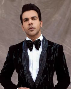 Bollywood Actor Rajkumar Rao Designer Black Tuxedo Suit with Sequences | eBay Black Semi-formal Party Wear Sets, Festive Black Business Blazer, Luxury Black Festive Blazer, Black Tailored Designer Sets, Fitted Black Blazer For Party Wear, Fitted Black Blazer For Party, Fitted Black Party Blazer, Luxury Black Tuxedo For Festive Occasions, Black Business Suits For Festive Occasions