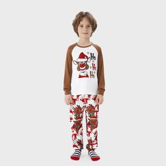 Family matching pajamas with Christmas-themed designs and raglan sleeves for a comfortable and festive night.
* Please add each size separately to your shopping cart
* Each size includes 1 set of pajamas (1 top+1 bottom), or 1 romper.
* For children's safety, pajamas should be snug-fitting or flame-resistant. These kids' and babies' pajamas are flame-resistant.
* Drawstring and pocket design on all pants
* Raglan sleeves for comfortable fit
* Allover Christmas-themed designs on pants
* Round neckline 
* Long sleeves
* Suitable for home, leisure, and Christmas parties
* Moderate fit and length
* Imported from a reliable supplier
* Product design includes Christmas-themed designs with raglan sleeves Reindeer Pajamas, Comfy Blouse, Matching Sweaters, Pajamas Sets, Pajamas Comfy, Kimono Pattern, Matching Pajamas, Holiday Wardrobe, Christmas Parties