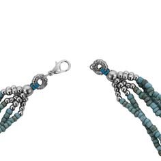 a blue and silver bracelet with beads