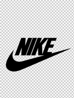 the nike logo is shown in black and white on a transparent background, it appears to be