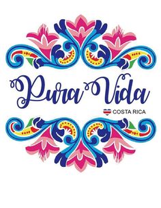 the logo or sign for a mexican restaurant called pura de viada costa rica